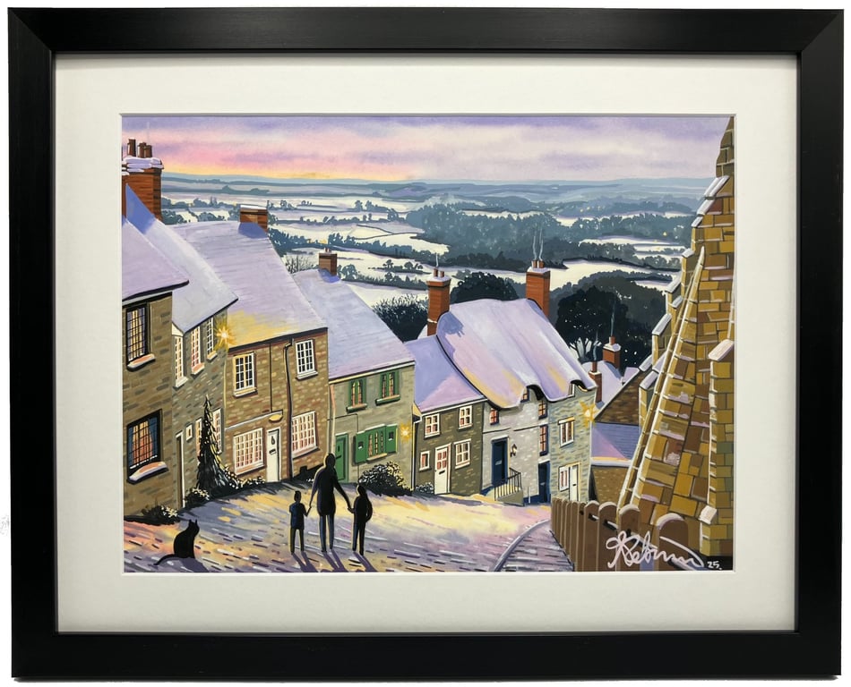 Shaftsbury, Gold Hill, Landscape Landmark Framed & Unframed Fine Art Print Gift