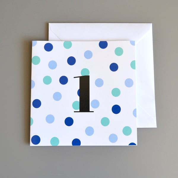 1st Birthday Card for Boy, Age One, First Birthday 