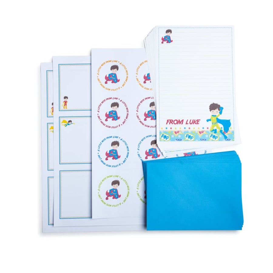 Personalised Superhero Supergirl Writing Set