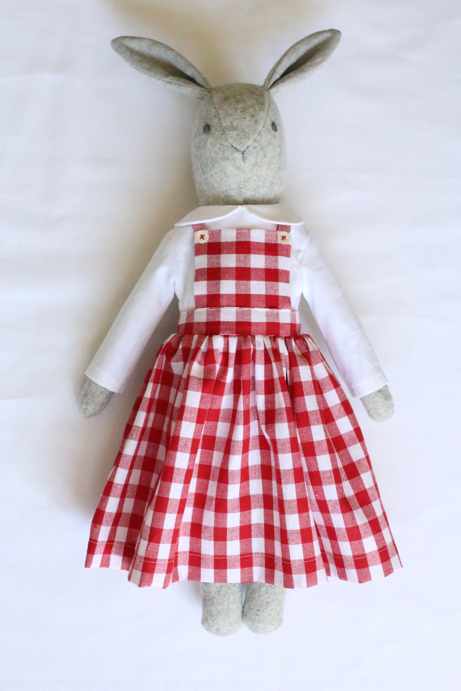 Large Heirloom Bunny- Gingham Pinafore