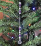 Suncatcher – Purple, Clear, and Silver, with Chain and Crystal Drop