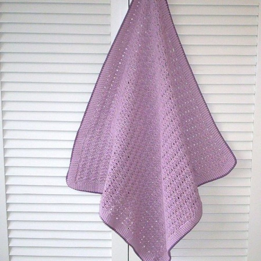 crochet baby blanket in organic cotton