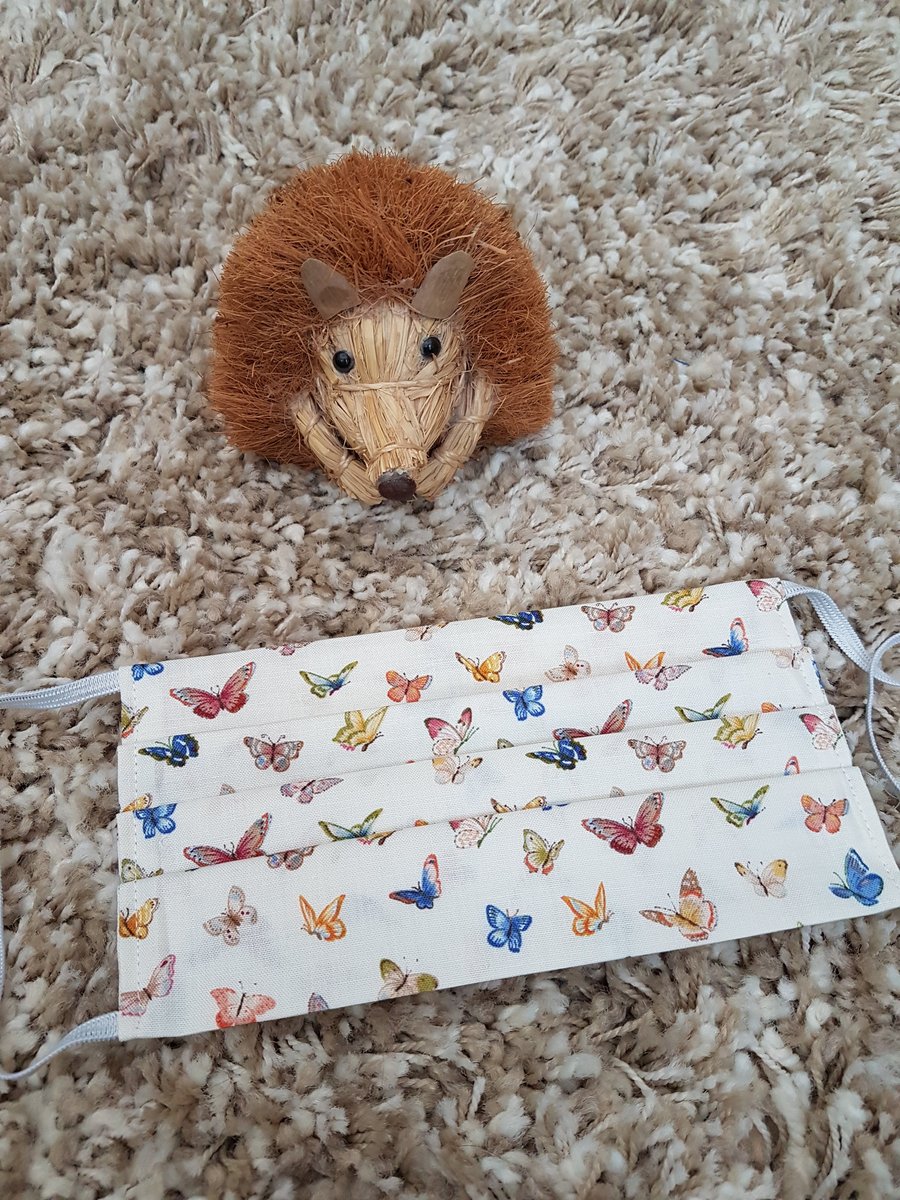 Small Adult or Teenager face covering – Multicolour butterfly material