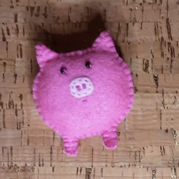 Pig Pink Felt Brooch