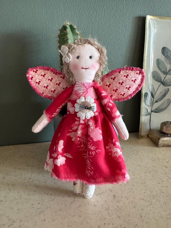 Ruby The Guardian Angel Handmade Doll Christmas Display Doll Hanger 