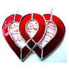 Entwined Heart Suncatcher Stained Glass Ruby 40th Wedding 039