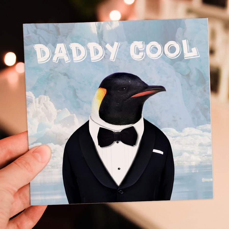 Penguin birthday card: Daddy Cool (Animalyser)