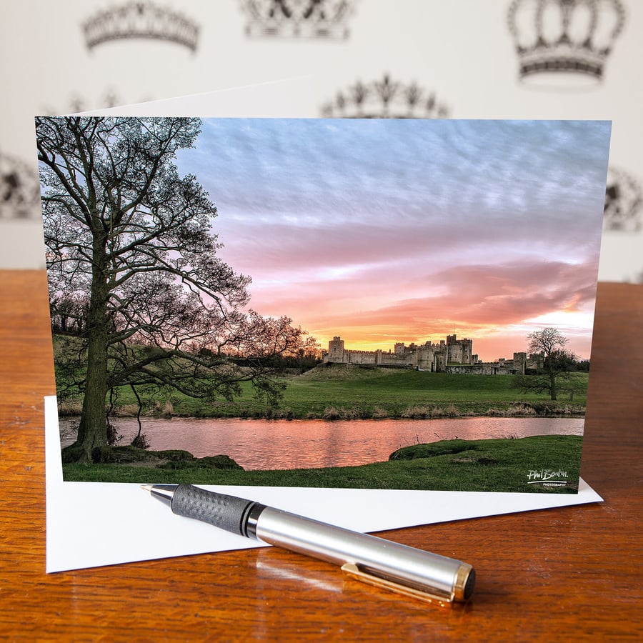 Alnwick Castle, Magical Light Greetings Card - Blank Inside - Birthday Card - An