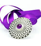 Handmade Amethyst brooch, sterling silver with a flower pattern. Stone choice. - Image 4