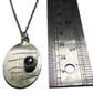 Handmade oval sterling silver pendant with rose cut amethyst - Image 3