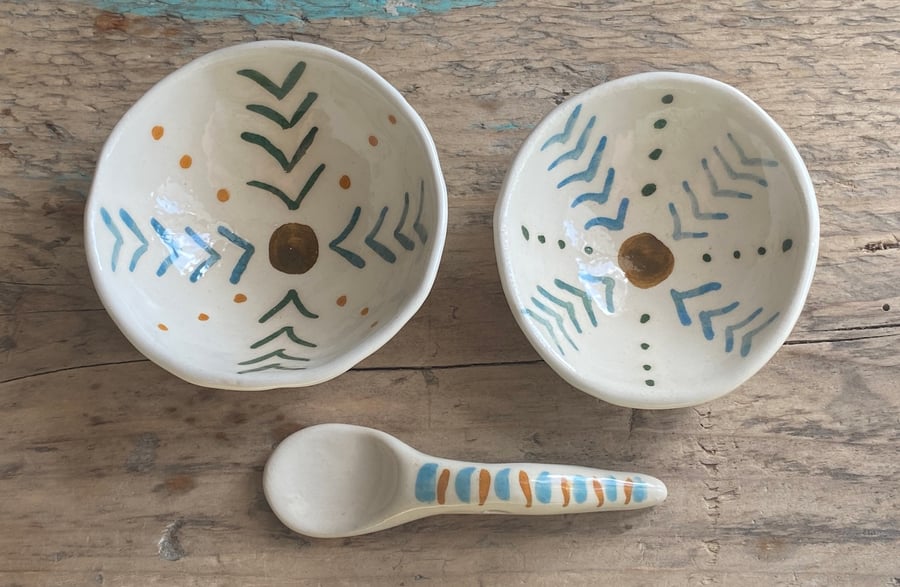Beautiful Bundles Handmade Dipping Bowls and Spoon