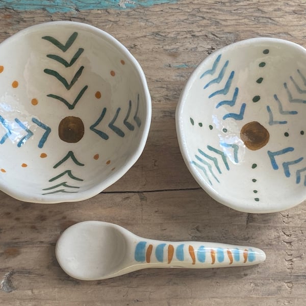 Beautiful Bundles Handmade Dipping Bowls and Spoon