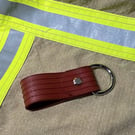 Firefighters Key Ring made from Red Fire Hose. 30mm Wide.