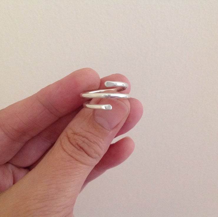 Sterling silver unisex thumb or finger wrap ring Folksy