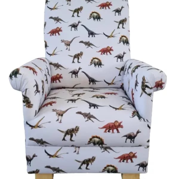 Dinosaur Armchair Adult Chair Nursery Nursing Bedroom Small Grey T-Rex Boys 