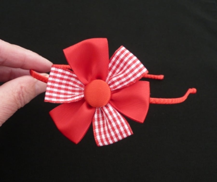 Red and White Hairband