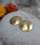 Brass Large Textured Domed Disc Earrings - JBJ1069 - Image 2