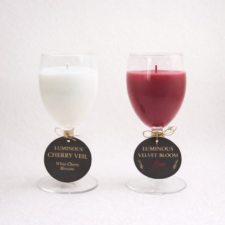 Rose & Cherry Blossom Candle Duo – Luxury Gift Set