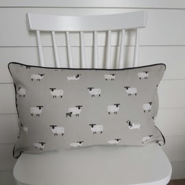 Sophie Allport Sheep Cushion Cover with Black Piping