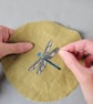 Dragonfly embroidered mini hoop, handmade hanging decoration - Image 7