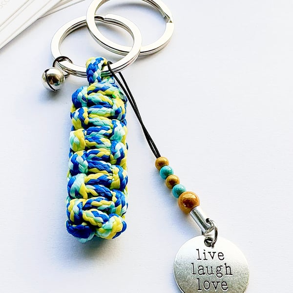 Paracord Keyring. Happiness Keyring. Keyrings. Keyring. Key Fob. Paracord. Bells