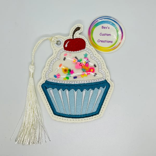 cupcake shaker, Embroidered Bookmark,  