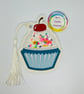 cupcake shaker, Embroidered Bookmark,   - Image 1