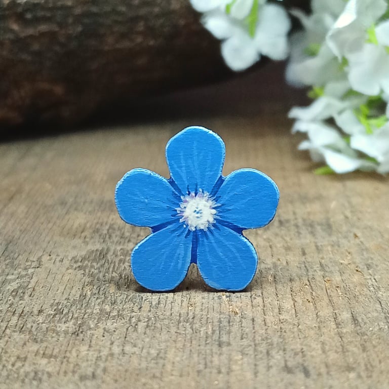 Anchusa Wildflower Pin, Handmade Blue Flower Brooch, Love You Gift