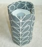 Toilet Roll Holder 2 Loo Roll Storage Basket Dark Grey Stem Leaves - Image 1