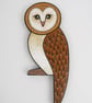 Barn owl door topper, hand painted wooden bird wall art, forest theme decor. - Image 7