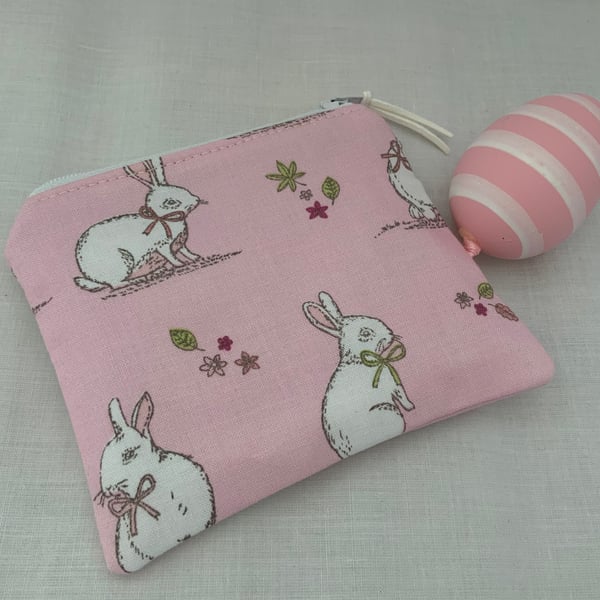 Fabric Coin Purse, Money Pouch, Zipped Purse, Purse, Card Holder, Bunny