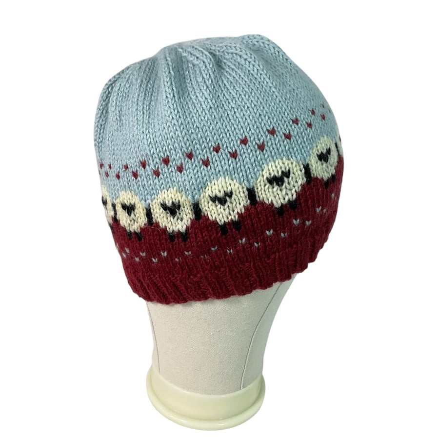 Sheep wool hat, farm lovers beanie 