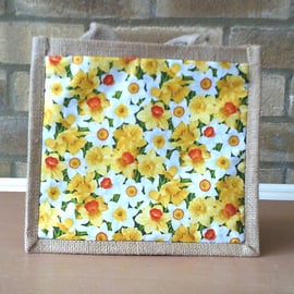 Mixed Daffodils Small Jute Bag