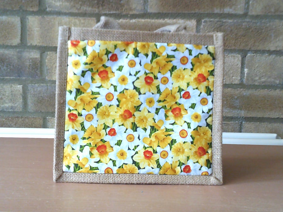 Mixed Daffodils Small Jute Bag