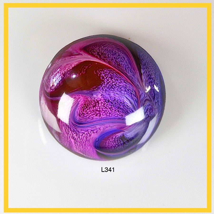 Large Round Purple Cabochon, Unique, hand made, Resin Jewelry,  L341