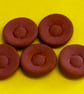 Vintage Buttons: Dusky Pink, Light Maroon Fabric, 5x 16mm - Image 3