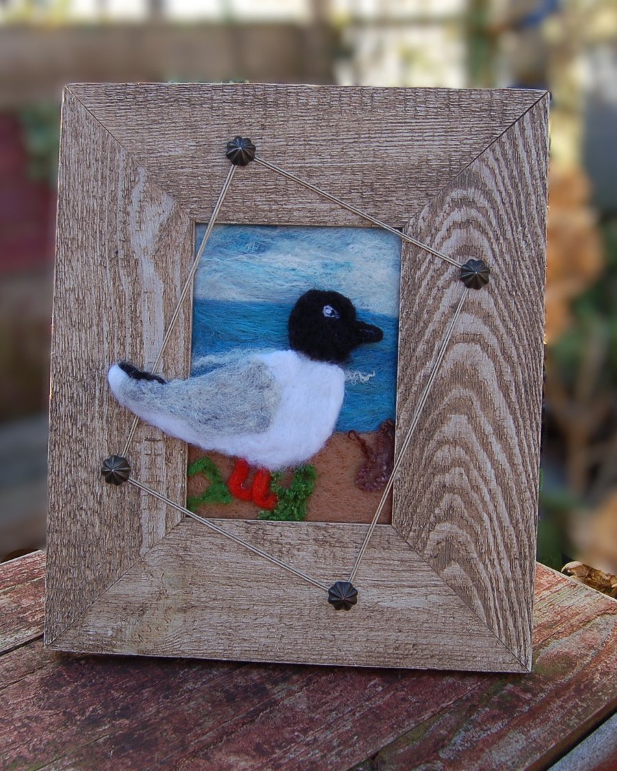 Needle felted Little Gull  picture - Textile Art - Seagull
