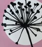 Botanical art, Garden Allium, seed head, shadow painting, handmade art, pink  - Image 4