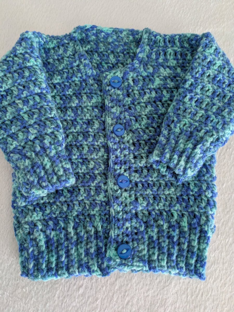 Blue fleck cardigan with matching buttons first size
