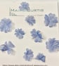 Metallic Silk organza Silver Blue cherry blossom flowers