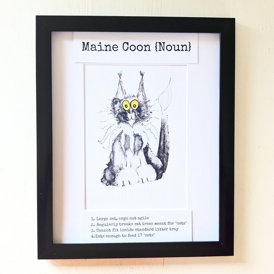 Pet portrait Illustration, cat, dog, Maine coon, Bedlington Terrier, handpainted