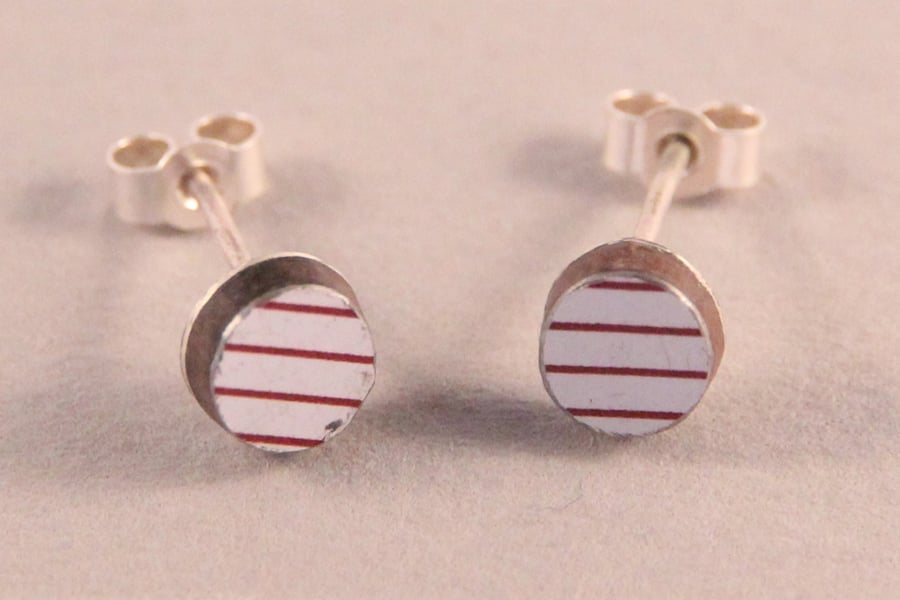 Tin Stud red and white stripy