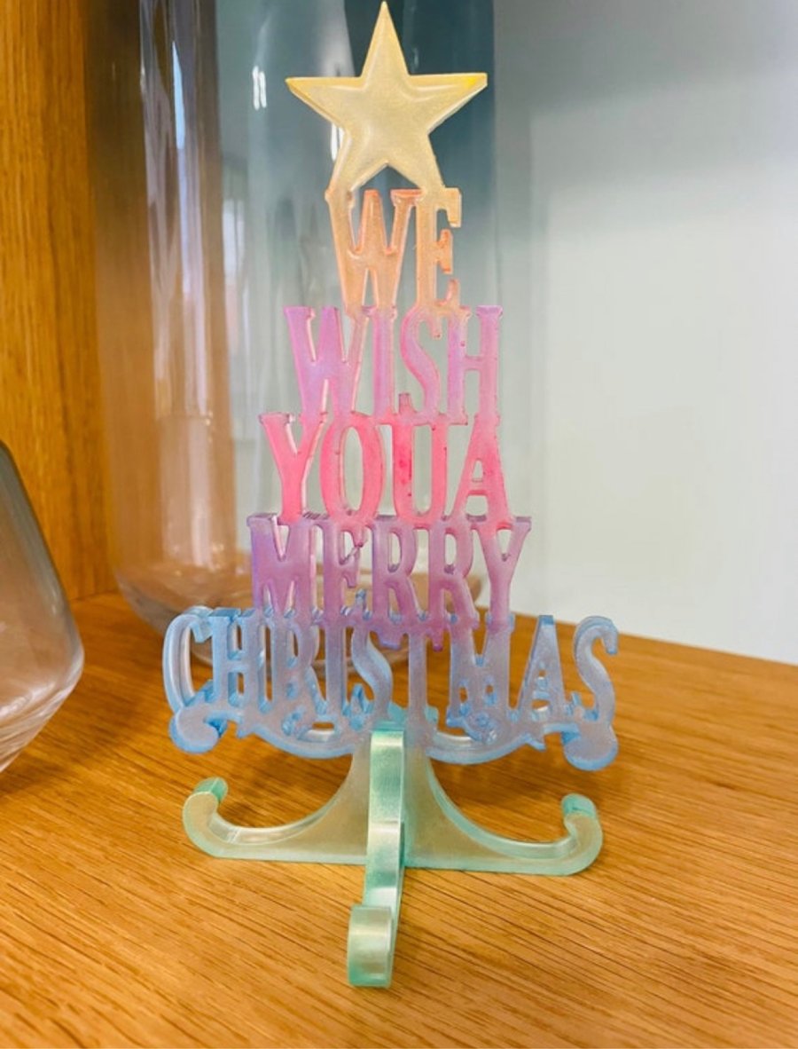 Rainbow Christmas tree, pride Christmas decor, colourful Christmas decor 