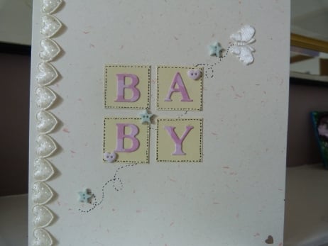 Baby Girl Heart Card