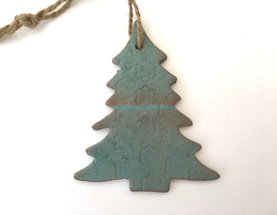 Ceramic tree hanger decoration, garden ornament, gift idea, handmade pottery