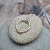 Sterling Silver Circle Necklace with 5 Gold Rings, 5 Decades, 50th Birthday