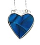 Bowlerite Heart Necklace Sterling Silver Blue & Yellow Pearlescent Handmade - Image 7
