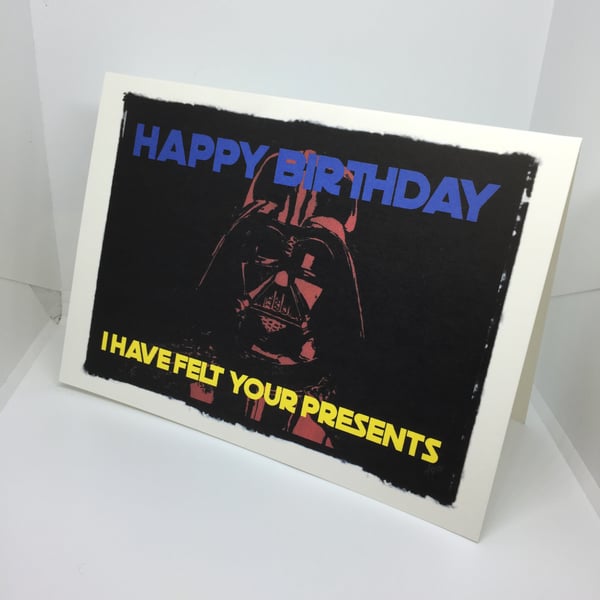 Birthday Card: Darth Vader Felt Your Presents(13x18cm)