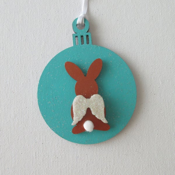 Hanging Decoration Christmas Tree Bauble Bunny Rabbit Memorial Angel Wings