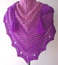 Handspun Knitted Shawl, Scarf or Wrap, Gradient Pink & Purple Pure Merino Wool  - Image 1